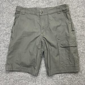 Duluth Trading Co Fire Hose Cargo Shorts Mens 36 Gray Relaxed Fit Coolmax Flex